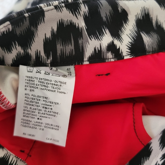 Pinko Women Black Leopard Print Pants - Picture 9 of 15